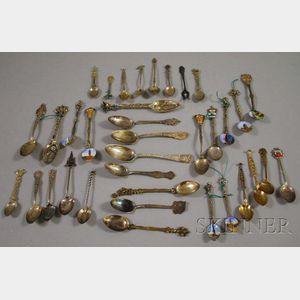 Group of Mostly Silver Souvenir Spoons