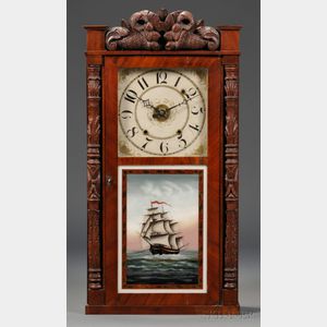 Classical Carved Mahogany and Mahogany Veneer Shelf Clock
