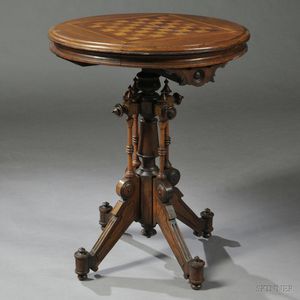 Renaissance Revival Walnut Games Table