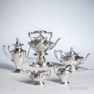 Five-piece "Hepplewhite" Pattern Sterling Silver Tea and Coffee Service