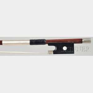 French Nickel Mounted Viola Bow, Jerome Thibouville-Lamy