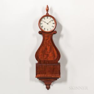 Wood-front Mahogany "Lyre" Clock