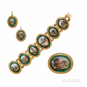 Suite of Antique Gold and Micromosaic Jewelry