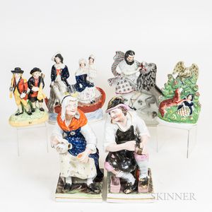 Six Staffordshire Ceramic Figures