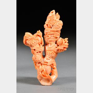 Coral Carving with Stand