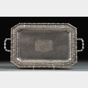 Chinese Export Silver Octagonal Tea Tray