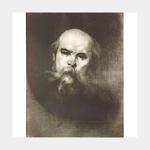 Eugene Carriere (French, 1849-1906) Portrait of Paul Verlaine