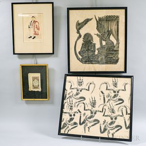 Four Asian and Middle Eastern Framed Items