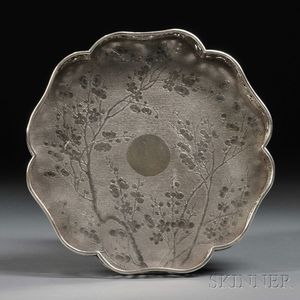 Chinese Export Silver Footed Tray
