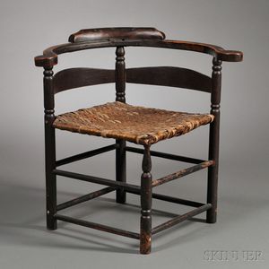 Black-painted and Turned, Slat-back Round-about Chair