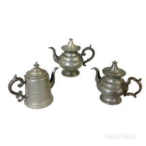 Three Pewter Teapots