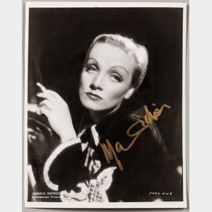 Dietrich, Marlene (1901-1992) Signed Photograph.