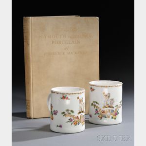 Pair of Cookworthy's Plymouth Porcelain Mugs