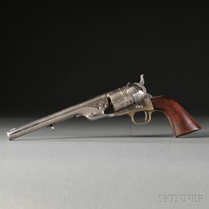 Nickel-plated Model 1860 Colt Army Richards Conversion Revolver