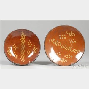 Two Slip Decorated Redware Plates