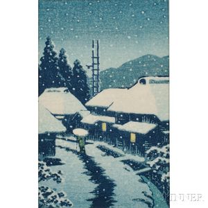 Kawase Hasui (1883-1957),Village in the Snow