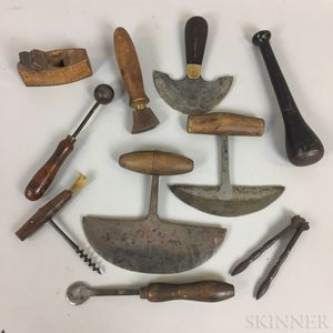 Ten Iron and Wood Tools and Domestic Items