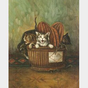 American School, 19th/20th Century A Basket of Kittens