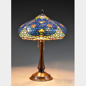 Table Lamp with Mosaic Glass Shade
