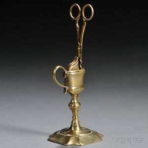 George II Brass Snuffer and Stand