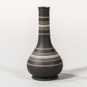 Wedgwood Inlaid Black Basalt Vase