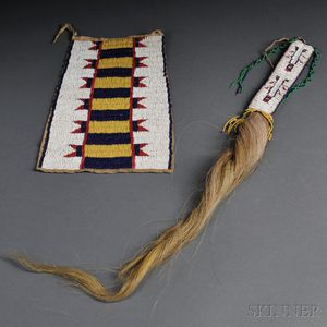 Two Central Plains Beaded Hide Items