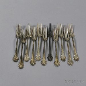 Eleven Reed & Barton "L'Elegante" Sterling Silver Forks