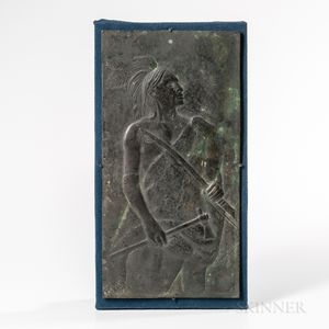 Bronze Plaque of an Indian in Profile