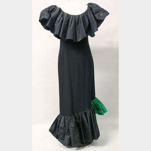 Sonia Rykiel Paris Vintage Black and Green Dress.