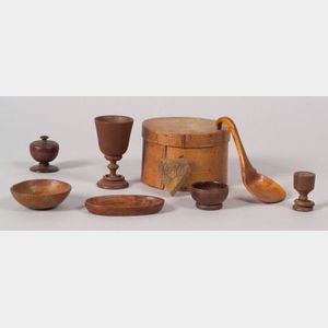 Group of Nine Small Wooden Items