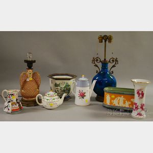 Eight Assorted Decorated Ceramic Table Items
