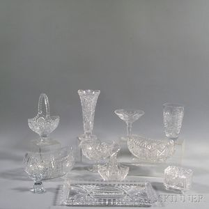 Eleven Pieces of Cut and Colorless Glass