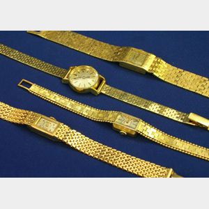 Four Women&#39;s 14kt Gold Wristwatches