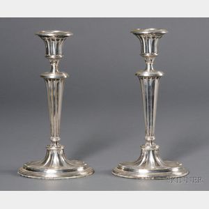 Pair of George V Weighted Silver Candlesticks