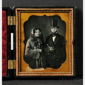 Sixth Plate Daguerreotype Portrait of a Young Couple