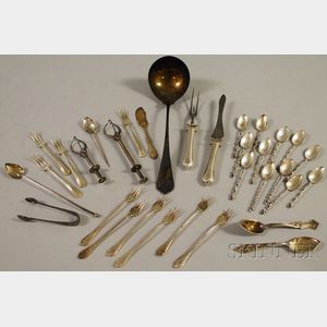 Assorted Group of Mostly Silver-plated Flatware