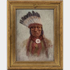 Oil on Canvasboard Portrait of an Indian Man