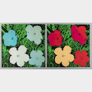 After Andy Warhol (American, 1928-1987) Two Impressions of Flowers