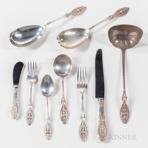 Manchester Silver Co. Valenciennes Pattern Sterling Silver Flatware Service