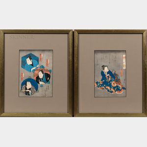 Utagawa Yoshitaki (1841-1899),Two Woodblock Prints
