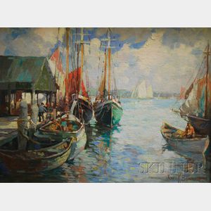 James King Bonnar (American, 1883 - 1961) Edgartown Wharf