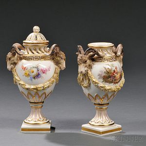 Pair of Meissen Porcelain Potpourri Vases