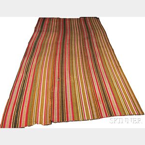 Hand-loomed Striped-pattern Wool Rug