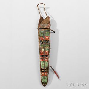 Northeast Quilled Hide Knife Sheath