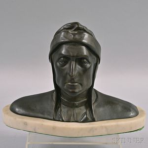 Bronze Bust of Dante on Marble Base