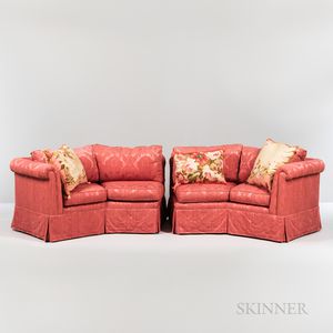 Rose-colored Upholstered Couch Suite
