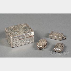 Four Small Victorian Silver Boxes