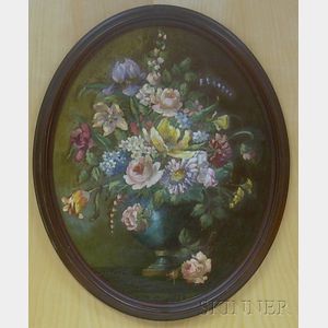 Framed 19th/20th Century American School Oil on Canvas Floral Still Life