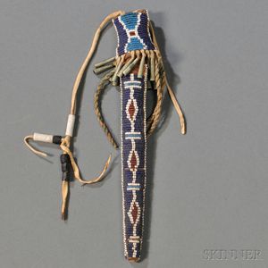 Kiowa Beaded Commercial Leather and Hide Awl Case