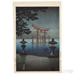 Tsuchiya Koitsu (1870-1949),Miyajima in the Rain